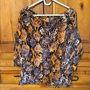 Jones New York Multicolor Snake Print Blouse